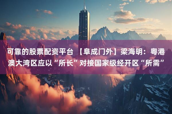 可靠的股票配资平台 【阜成门外】梁海明：粤港澳大湾区应以“所长”对接国家级经开区“所需”