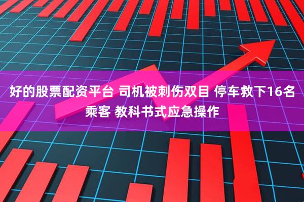 好的股票配资平台 司机被刺伤双目 停车救下16名乘客 教科书式应急操作