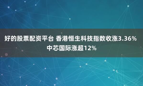 好的股票配资平台 香港恒生科技指数收涨3.36% 中芯国际涨超12%